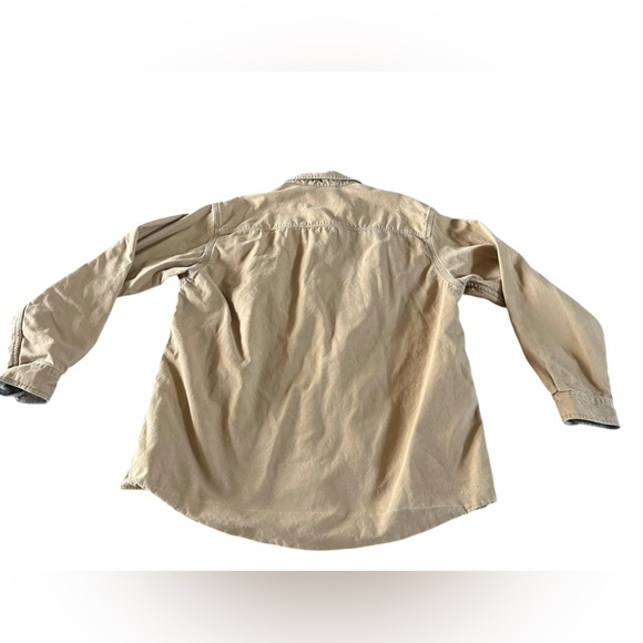 L L Bean Canvas Shirt Jacket Flannel Lined Work Tall - Picture 5 of 8